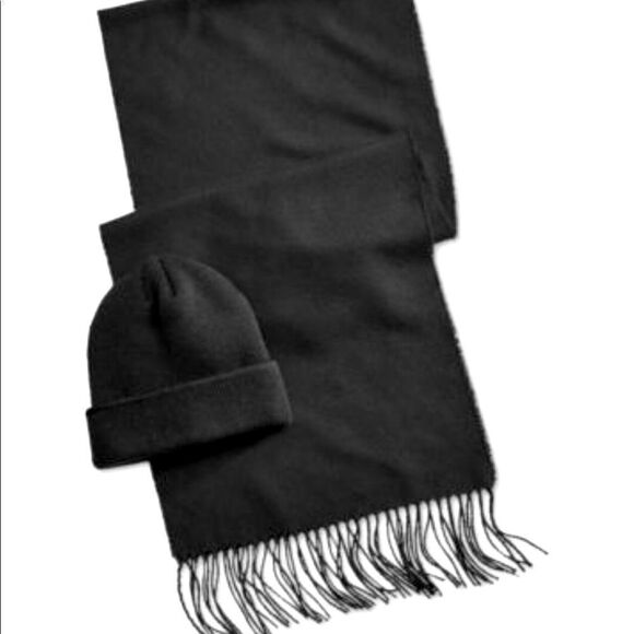 2-PC. Club Room Mens Solid Scarf  & Tipped Beanie Set - Picture 1 of 4